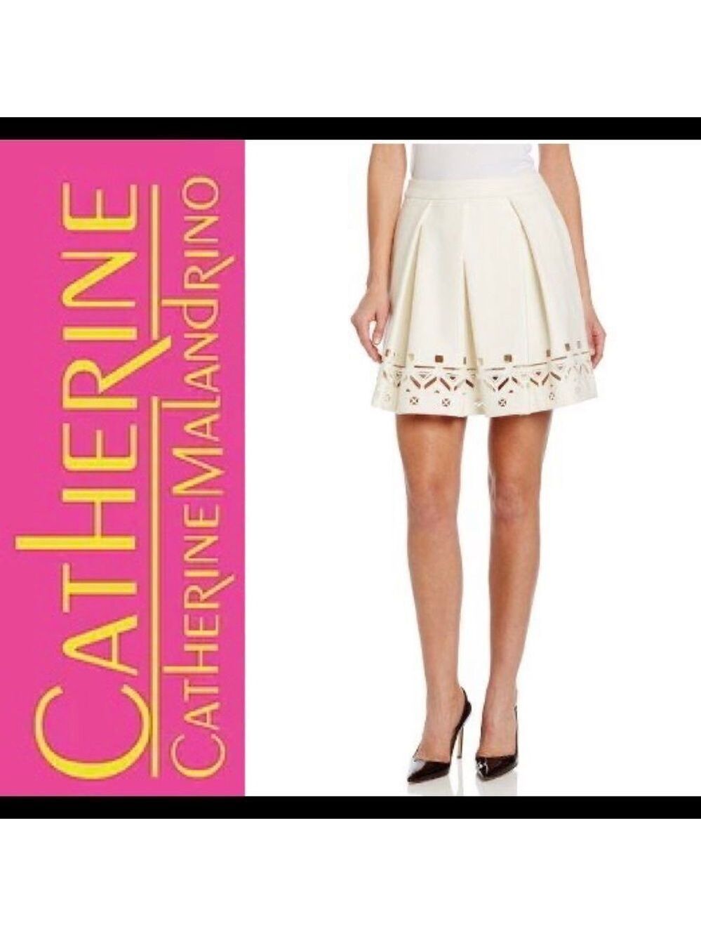 Catherine Malandrino cream Bryony Lasercut Skirt